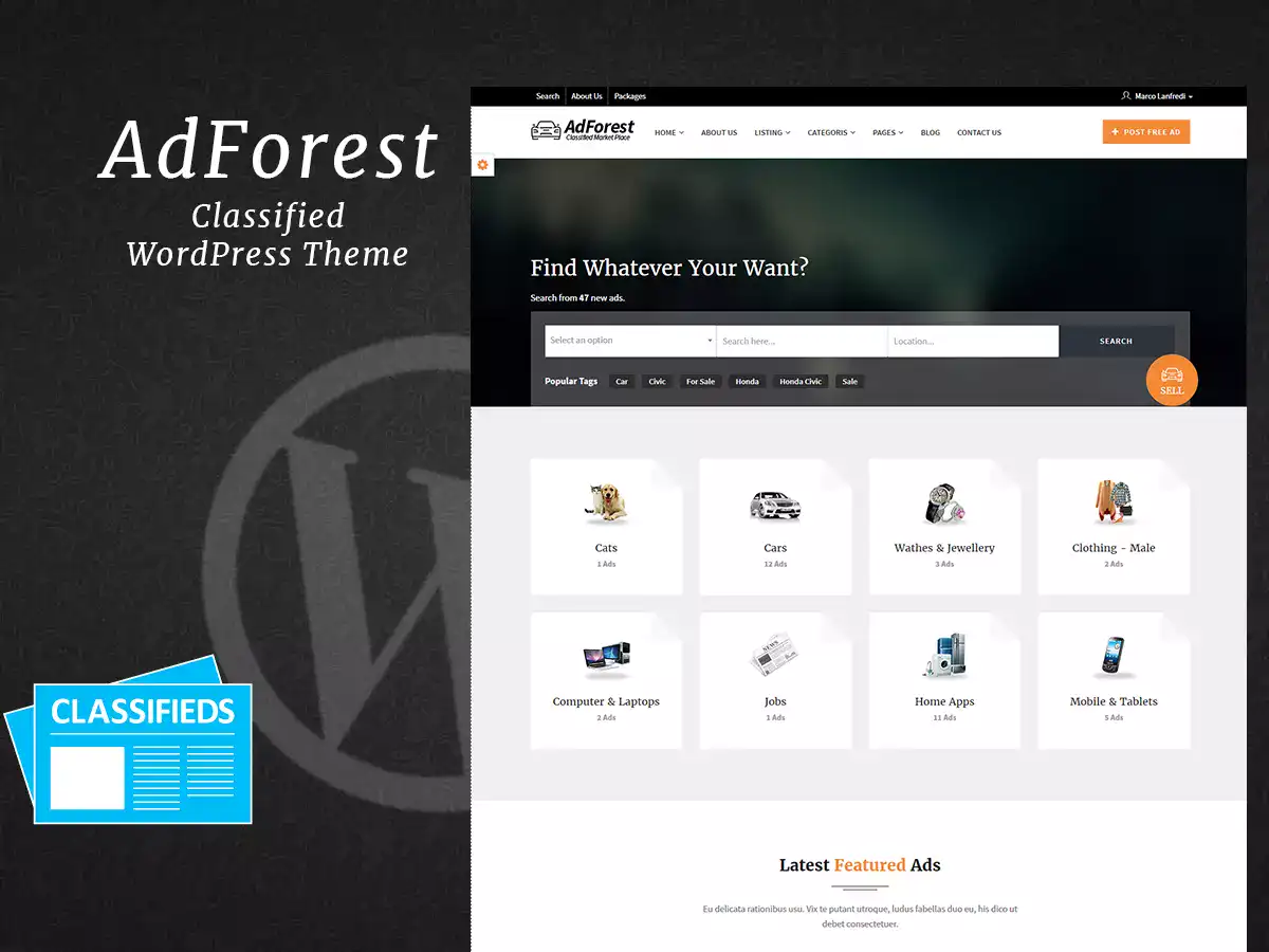 دانلود قالب ثبت آگهی و نیازمندی پوسته AdForest  